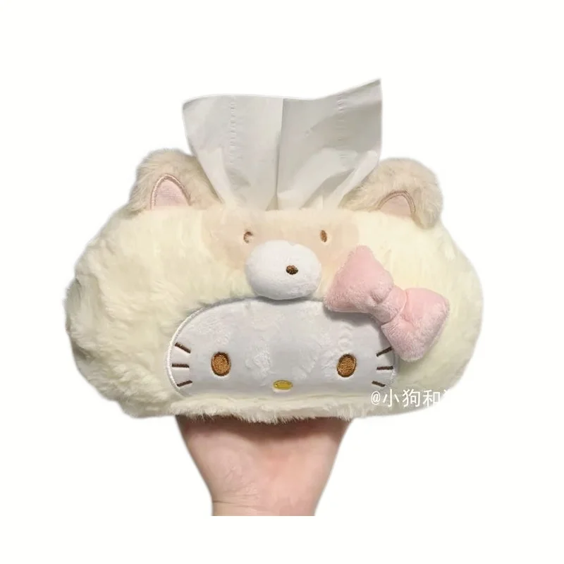

Cartoon Pattern HelloKitty Tissue Box Cute Living Room Coffee Wet Wipe Box Reusable Holder Bathroom Kitchen Paper Holder