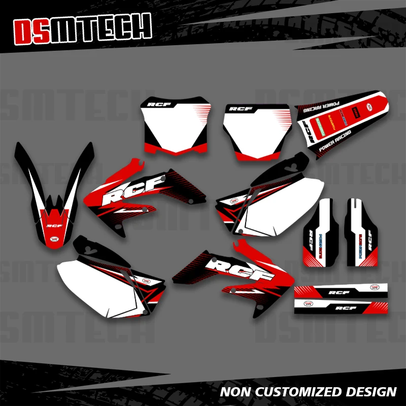 

DSMTECH для HONDA CRF250 CRF250R 2006, 2007, 2008, 2009, CRF 250R, полные графические наклейки, наклейки для мотоцикла, фон на заказ 001