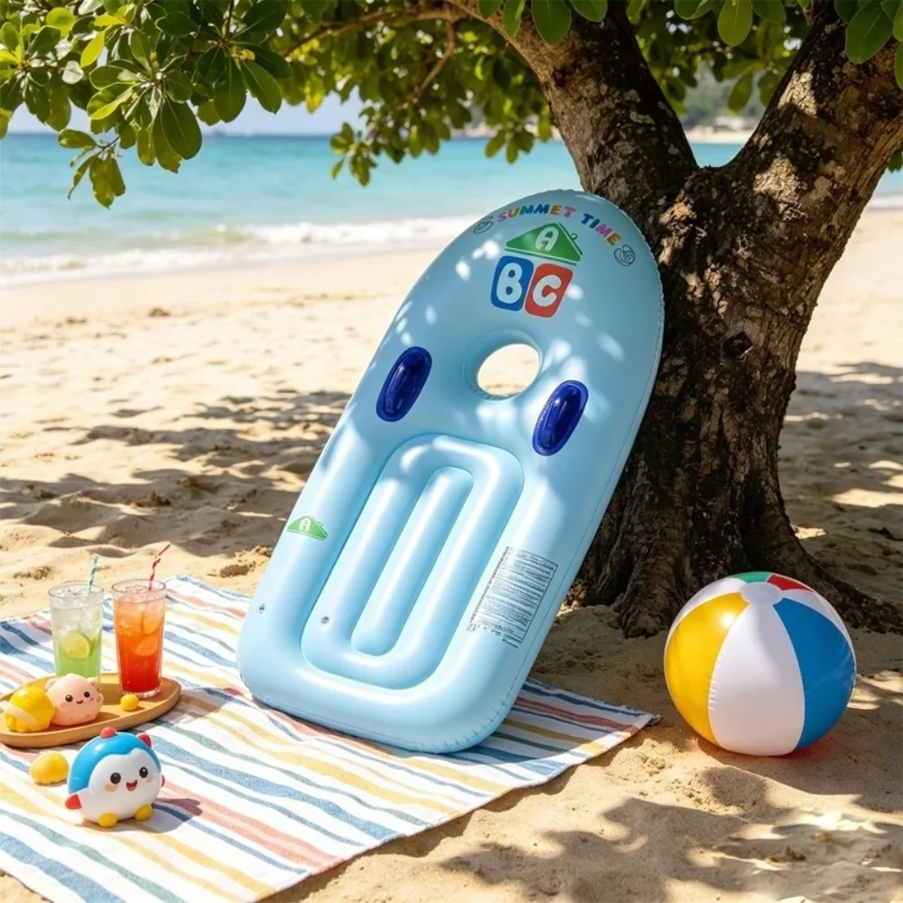 Thickened PVC Inflatable Surfboard Dual Handles Viewing Window Swimming Board Lightweight Portable Inflatable Bodyboard Beach