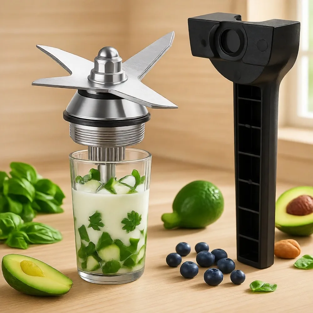 

Комплект для сборки блендерного ножа с ключом и приводным патроном для контейнеров блендера объемом 64 унции и 32 унции