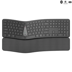 Ergonomic Wireless Silent Split Keyboard With Wrist Rest BT Dual Mode Wireless Rechargeable Split Keyboard For Windows 7/8/10