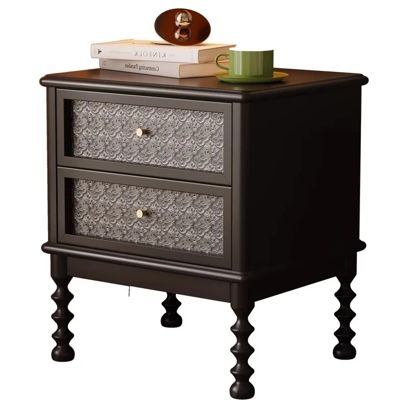 

American retro all-solid wood bedside medium and ancient style bedside locker, small storage cabinet