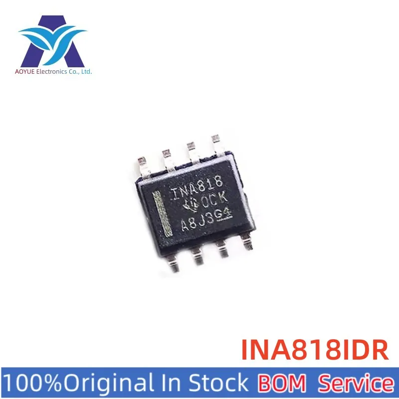 New Original Stock IC Electronic Components INA818IDR INA818 SOP8 TI Instrument amplifier IC MCU One Stop BOM Service