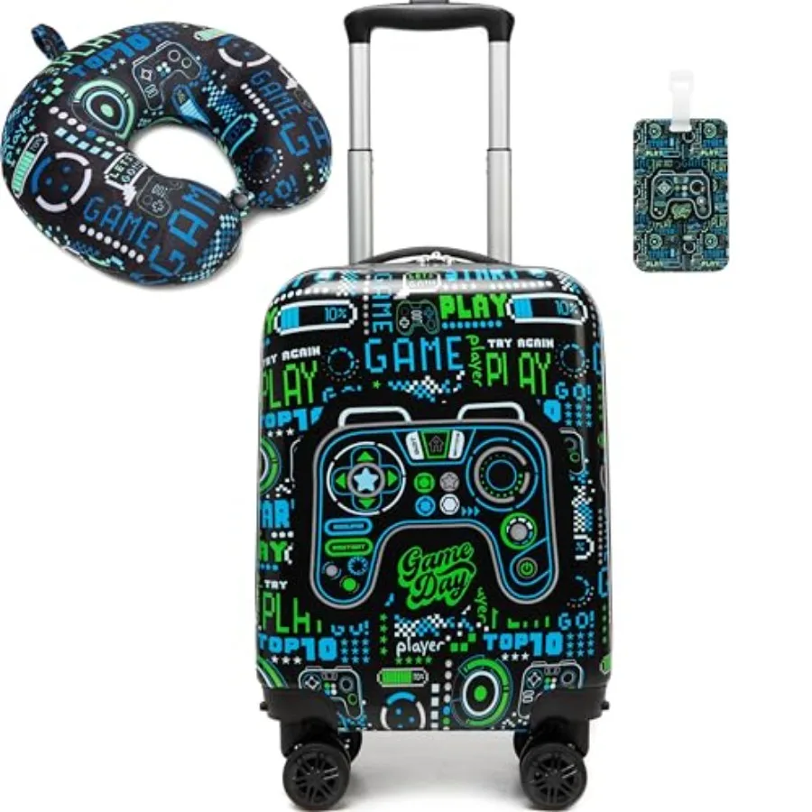 

Kid's Luggage Set 2 Pcs Suitcase Set 16'' Hardside Luggage with Spinner Wheels Girls Boys Carry on Luggage Travel Rolling Lugga
