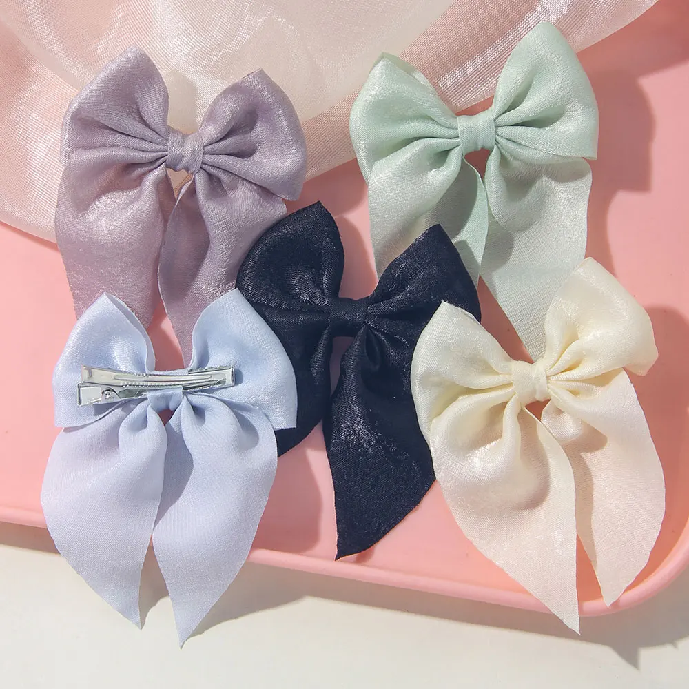 

20Pcs/set Silk Kid Party Bow Hair Clip Baby Girl Bowknot Barrettes Clip Gorgeous Textured Cute Fashionable Baby hair accessories