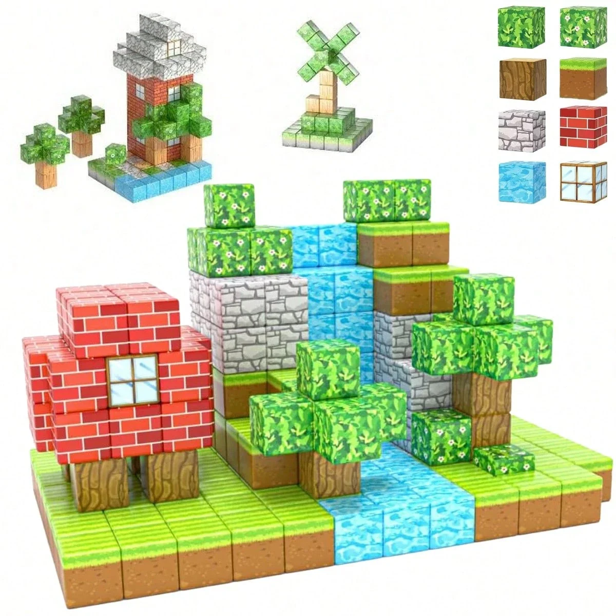 Cubos de construcción magnéticos para niños, conjunto de constructores de diseñador, juguetes para niños, bloques de construcción