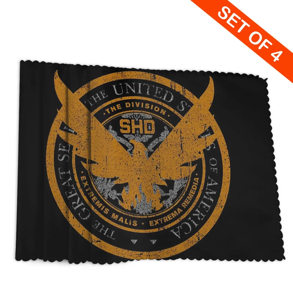 Game Tom Clancys The Division SHD Seal Placemat Washable Plate Mat for Dining Table Bowl Coaster Super Absorbent Mats view 3