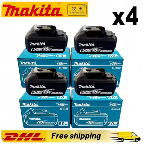 100% Original Makita Battery, 18V 6.0Ah Rechargeable Battery, Replacing Makita BL1830B L1840B L1850B L1860B, Power Tool Battery