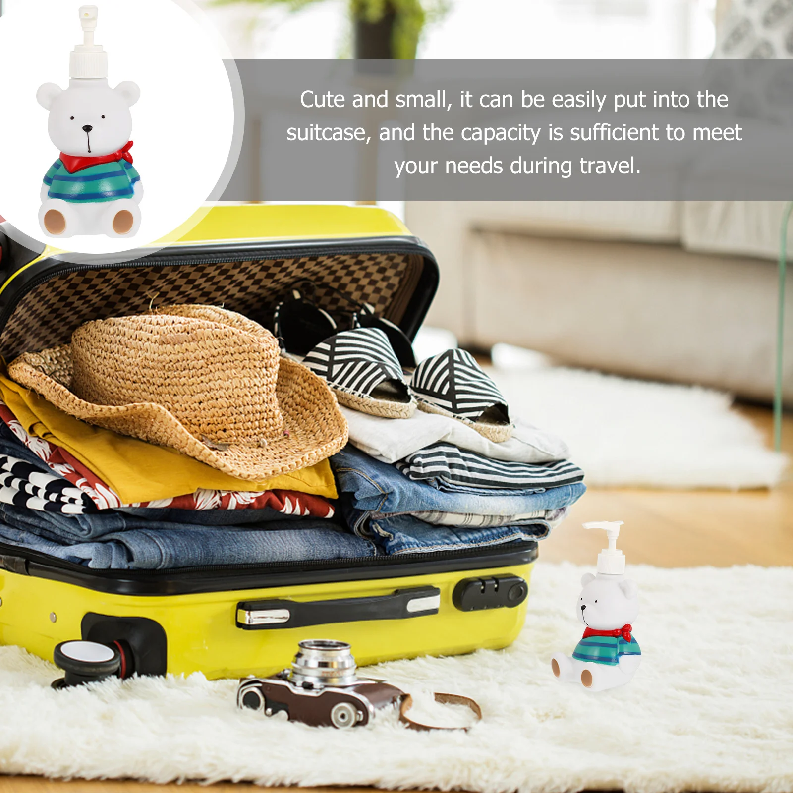 

1 шт., милый мультяшный дозатор для бутылок с насосом для лосьона для рук, мыльница, шампунь, эфирное масло, многоразовый легкий дорожный размер