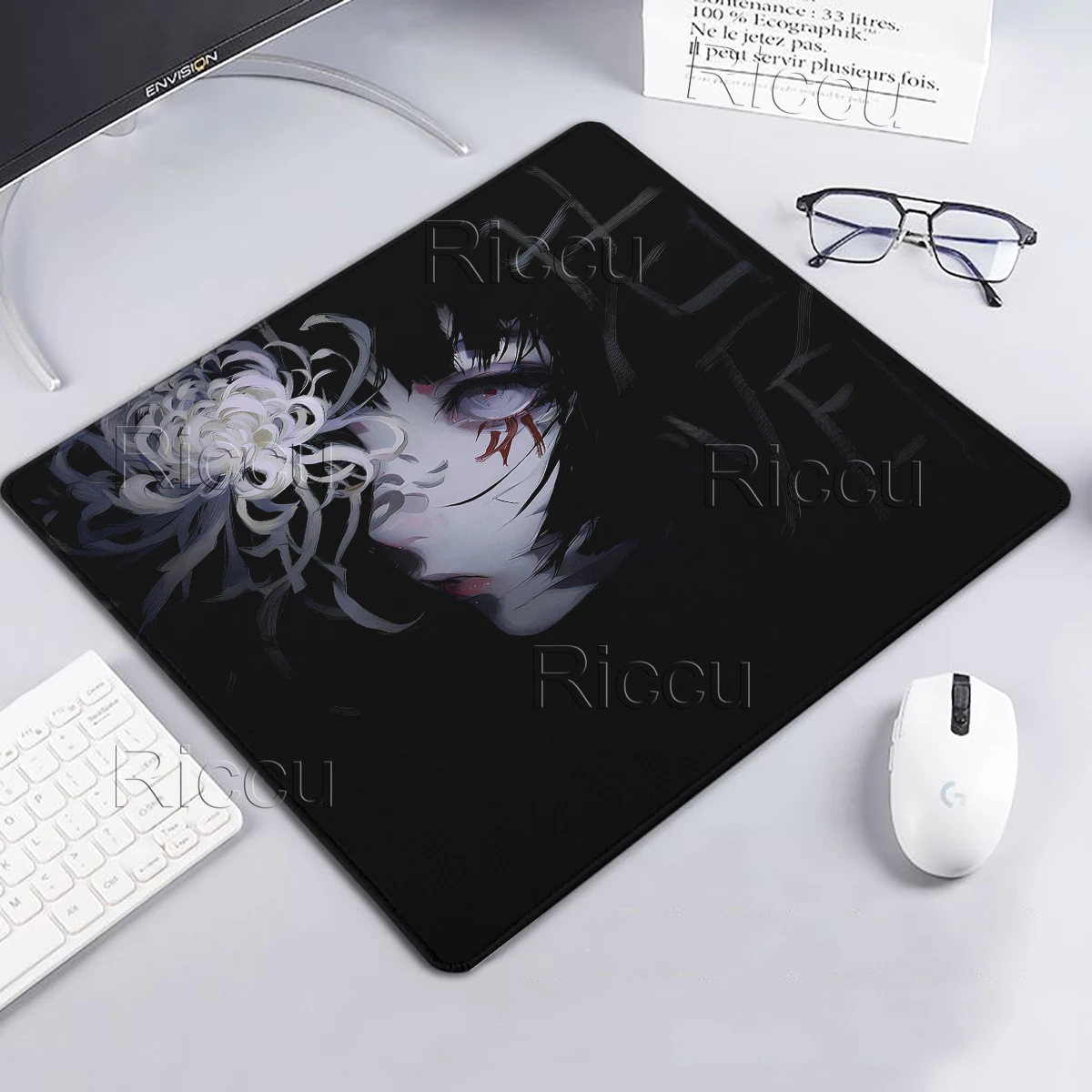 Dunkle Ästhetik Anime-Mädchen Mauspad Gamer-Tastatur Kleines Mauspad Laptop Bürodekoration E-Sports Schreibtischunterlage Gaming-Schreibtischzubehör