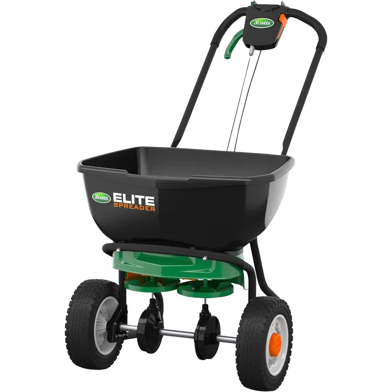 

Scotts Elite Spreader for Grass Seed, Fertilizer, Salt, Ice Melt, Durable Push Spreader Holds up to 20,000 sq.ft. Product