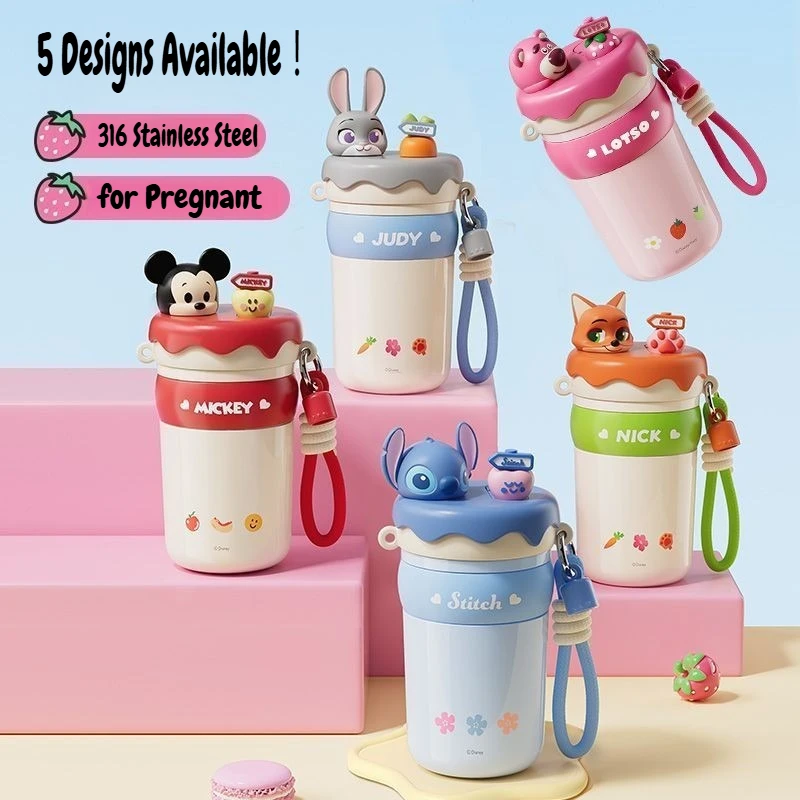 

Доступны 5 дизайнов! Термос из нержавеющей стали Disney 316, с ручкой, безопасная и портативная бутылка, безопасный для семейного использования