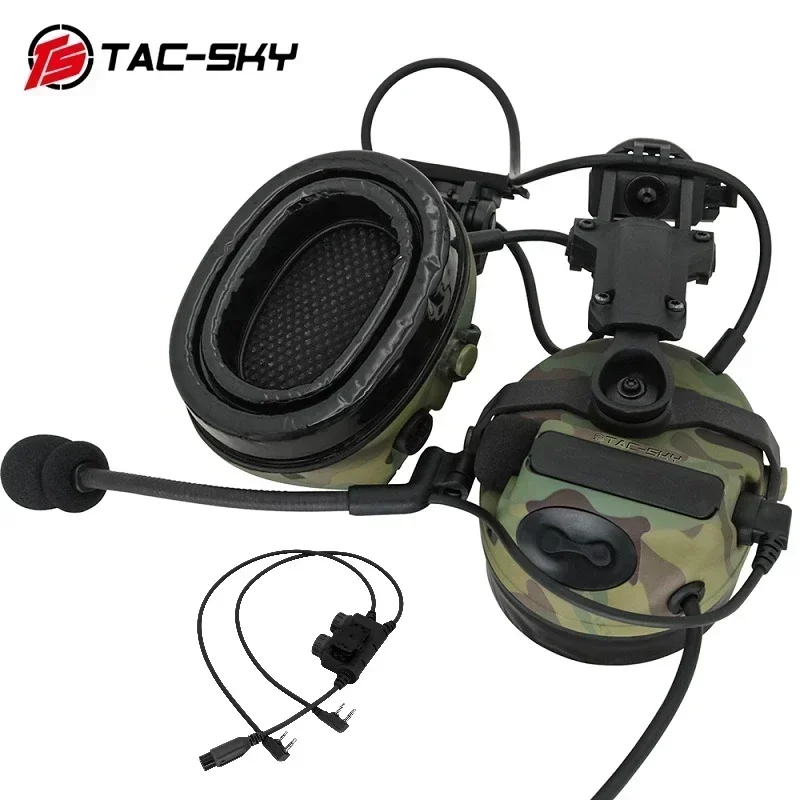 TS TAC-SKY ARC-OPS-CORED Rail COMTAC3 Headphones, COMTAC3 Outdoor Sports Shooting Headphones with Kenwoo Dual Pass RACPTT