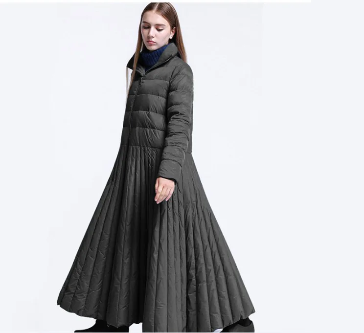 2024 Autumn/winter New Women\'s Down Jacket Loose Commuting Casual Windproof Standing Collar Oversize Skirt Down Jacket