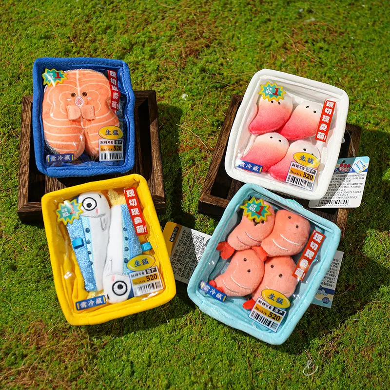 Nuevos Modelos Populares de la Serie de Mariscos y Frutas: Colgante de Peluche de Salmón, Plato de Mariscos, Plato de Ve