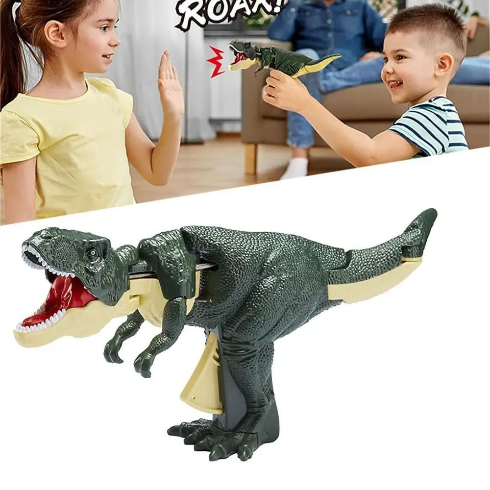 Plastic Pressing Dinosaur Toy Simulated Head and tail Movement Swing Dinosaur Toys Hand-operated