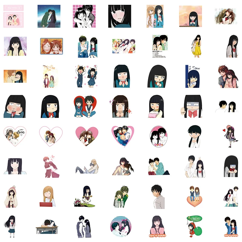 Pegatinas de figuras de Anime de dibujos animados, 50 piezas, Kimi Ni Todoke, taza de agua, Maleta de ordenador, Graffiti DIY, pegatina encantadora impermeable