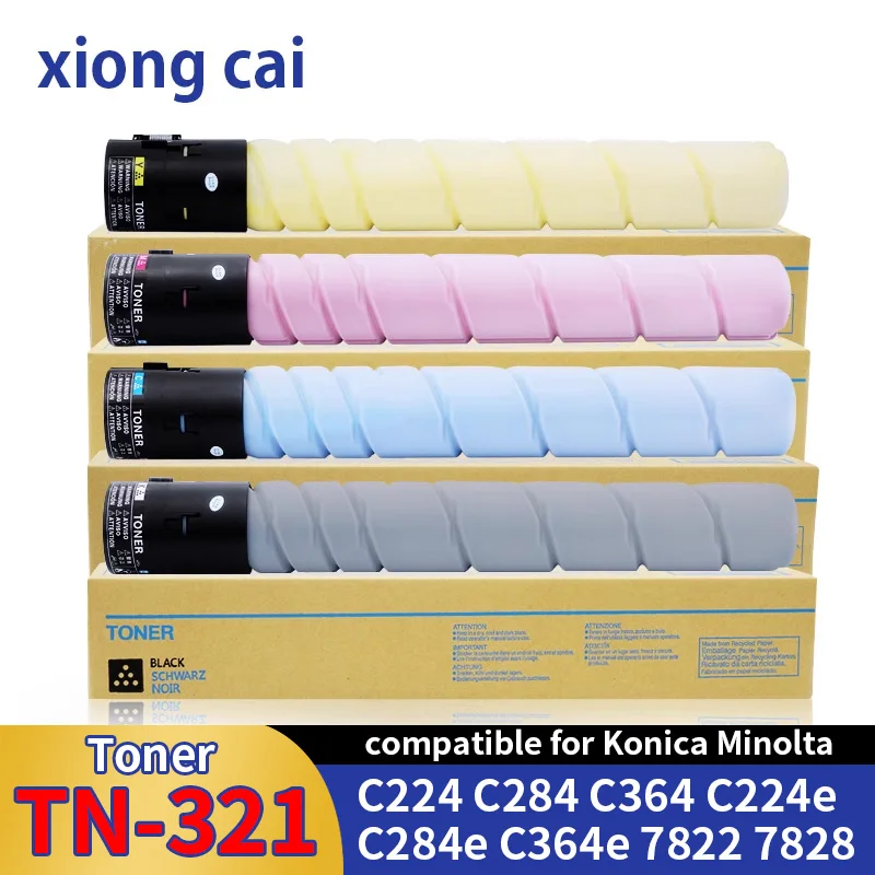 TN321 TN-321 Compatible Color Toner Cartridge Bizhub C224 284 364 7822 7828 for Konica Minolta Powder C224e C284e C364e Toner