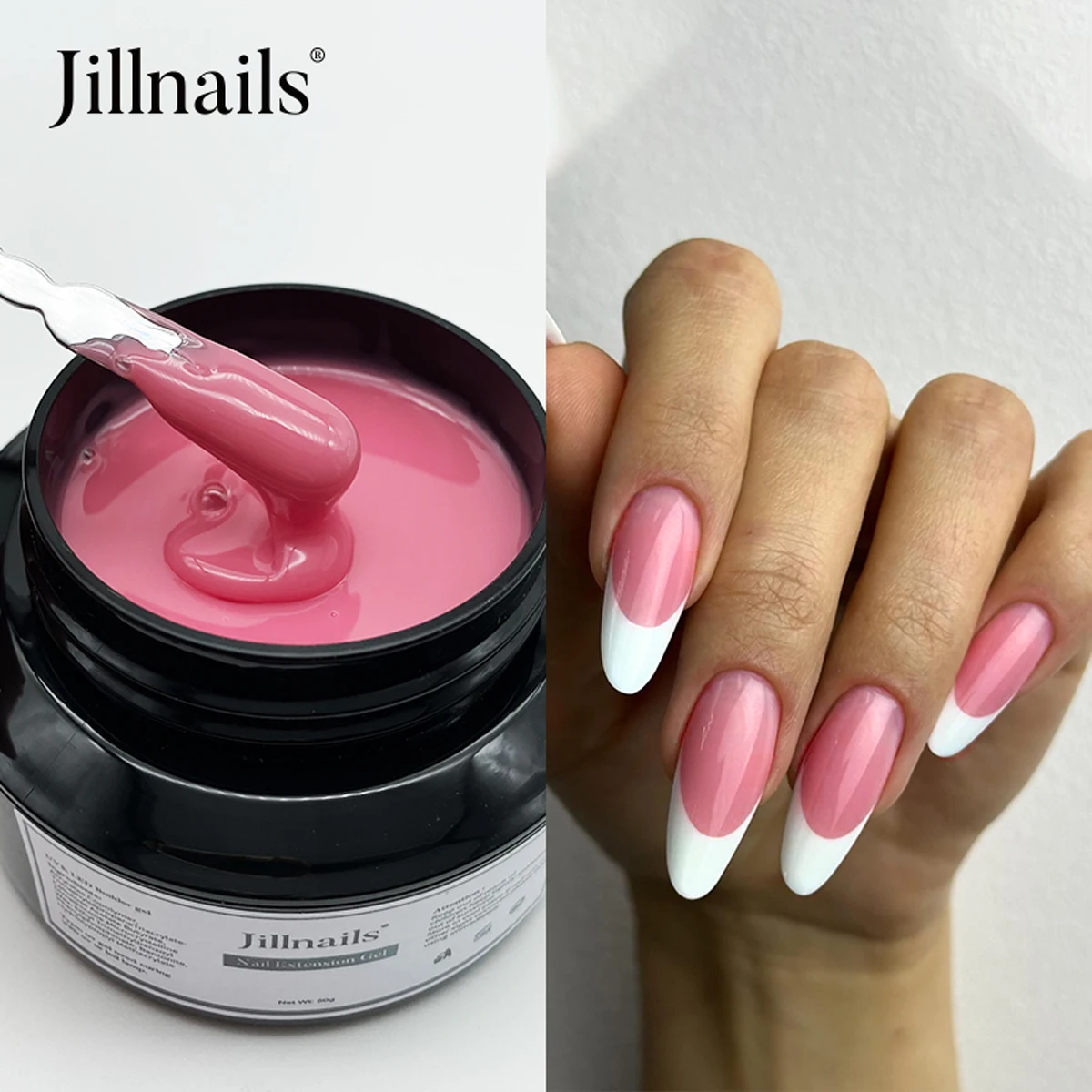 Jillnails 50g Zelfnivellerende Medium Gel 50ml Melkachtig Roze Wit Gel Builder voor Nagels Extension Nail Building