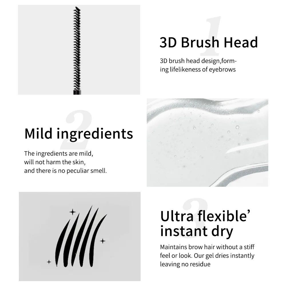 Gel trasparente per tagliare le sopracciglia 1PC, impermeabile e resistente al sudore, styling duraturo, creazione di sopracciglia 3D naturali