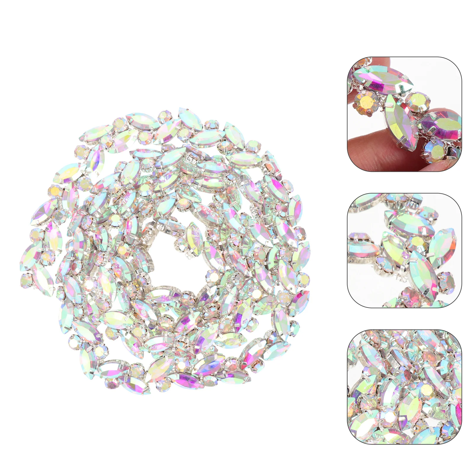 

Rhinestone Chain Decorative Crystal Rhinestone Close Chain Trim for DIY Sewing Clothing Crafts Handbag Bridal Veil Accessories