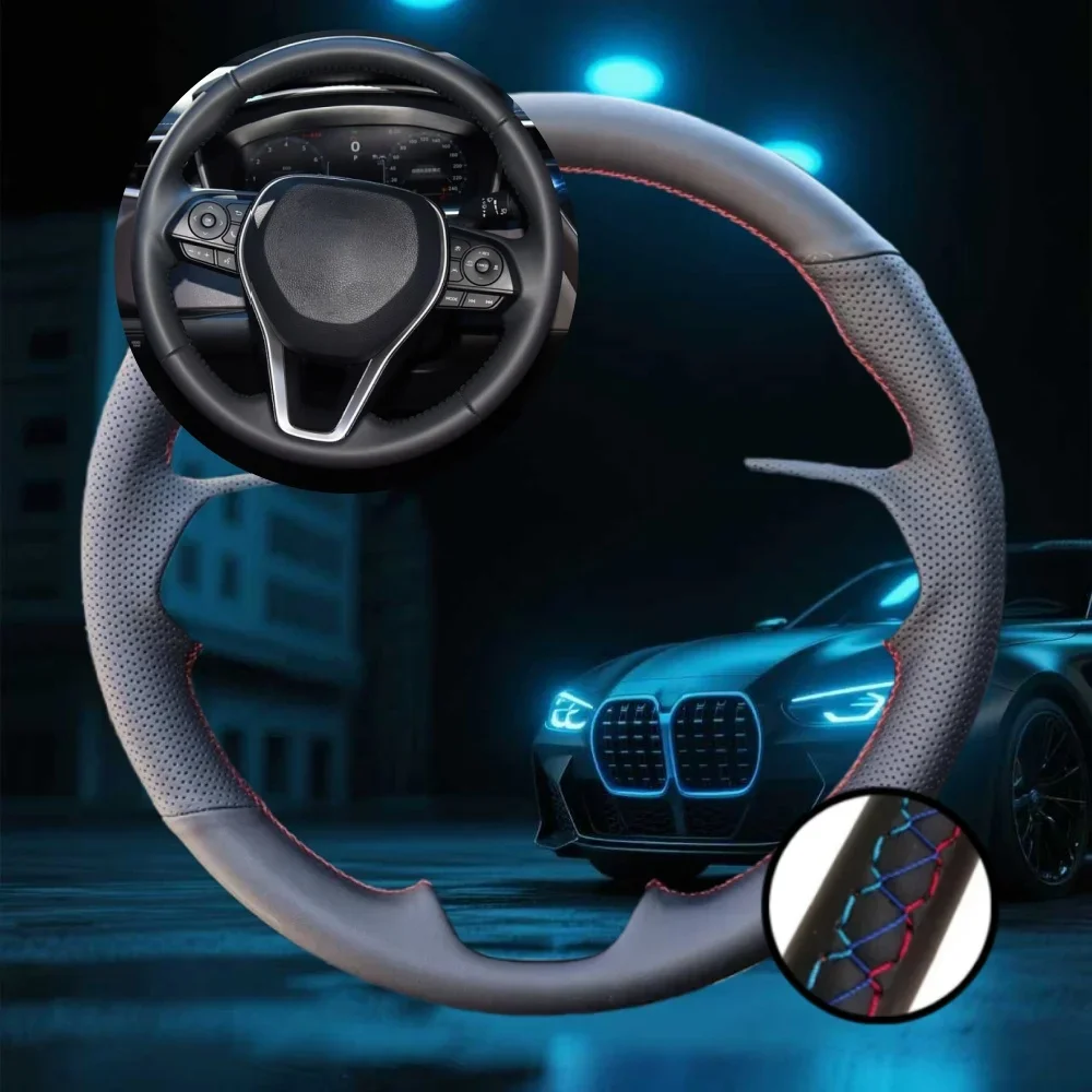 

Customized Car Steering Wheel Cover For Toyota Avalon Camry 2018-2019 Crown 2018-2019 Car Accessories Hand-sewn Steering Wrap
