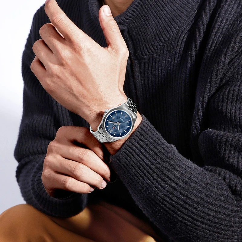 

Новый стиль NAVIFORCE, мужские роскошные спортивные часы, лучший бренд, 30 м, водонепроницаемый ремешок из нержавеющей стали, календарь даты, функция для активных мужчин