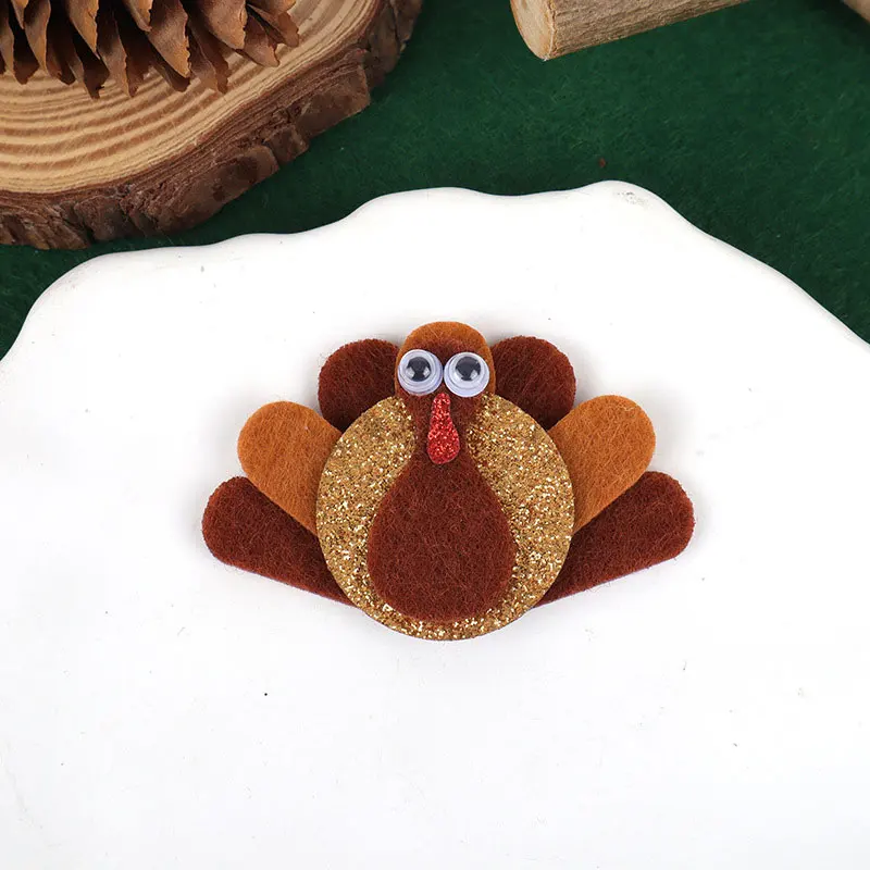 200 Stück Thanksgiving DIY Handgemachtes Zubehör-Set Truthahn Kürbis Ahornblatt Kopfschmuck Dekorationen Kleidung Hut Kühlschrankmagnete Cra – Detail 16