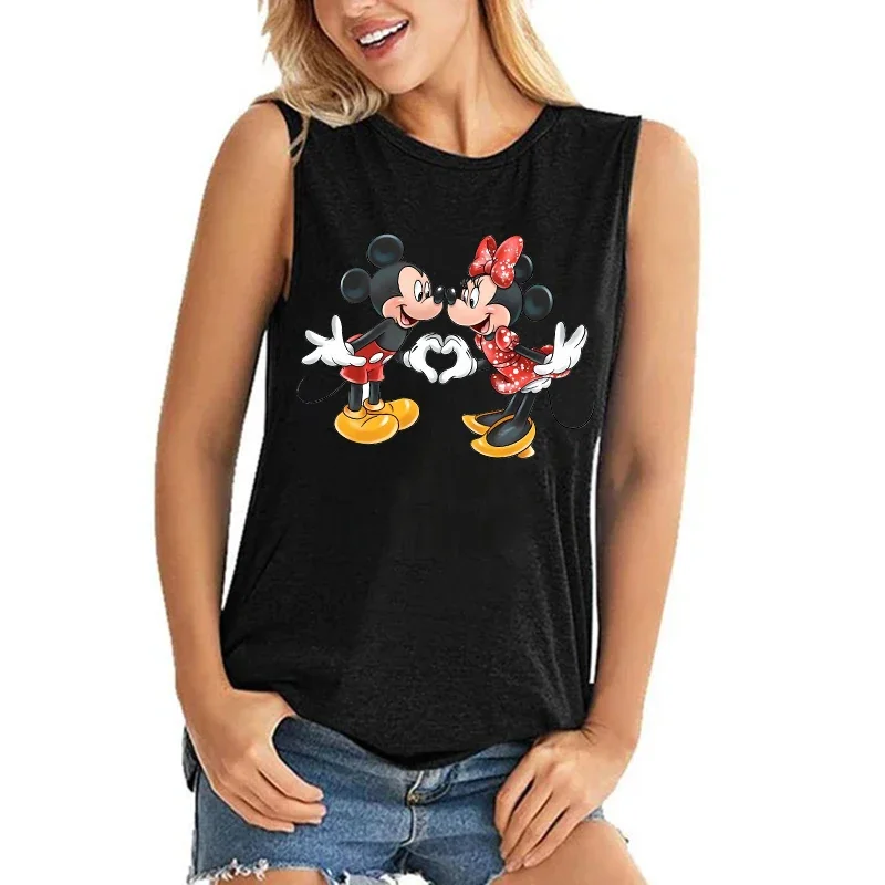 High Street Tank Top Mickey Tee Shirt Vest Minnie Mouse T-shirt Women T Shirt Female Clothes Kawaii Disney Tshirt