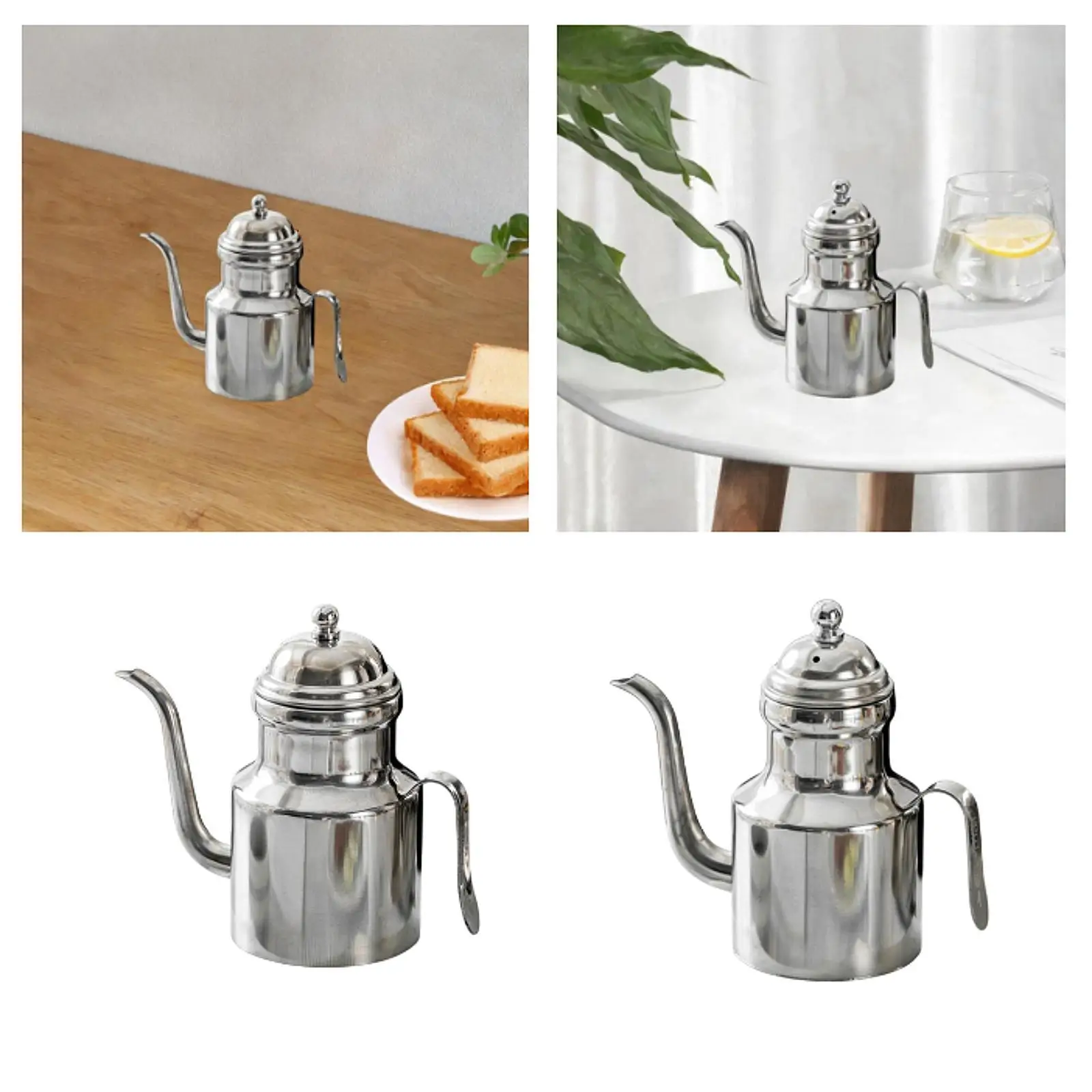 

Oil Dispenser Pouring Oil Pot Stainless Steel Easy to Clean Oil Dispenser Pot Oil Bottle