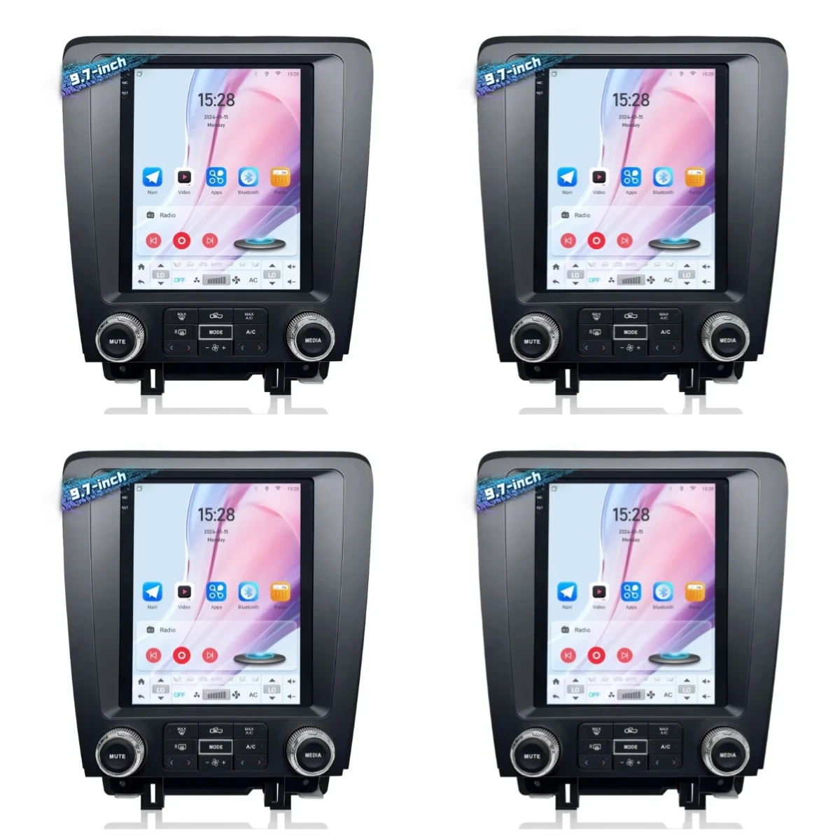 Vertical Screen Android Car Infotainment System 8 Core 2+32g with WiFi Bluetooth Navigation for Mustang 2010-2014