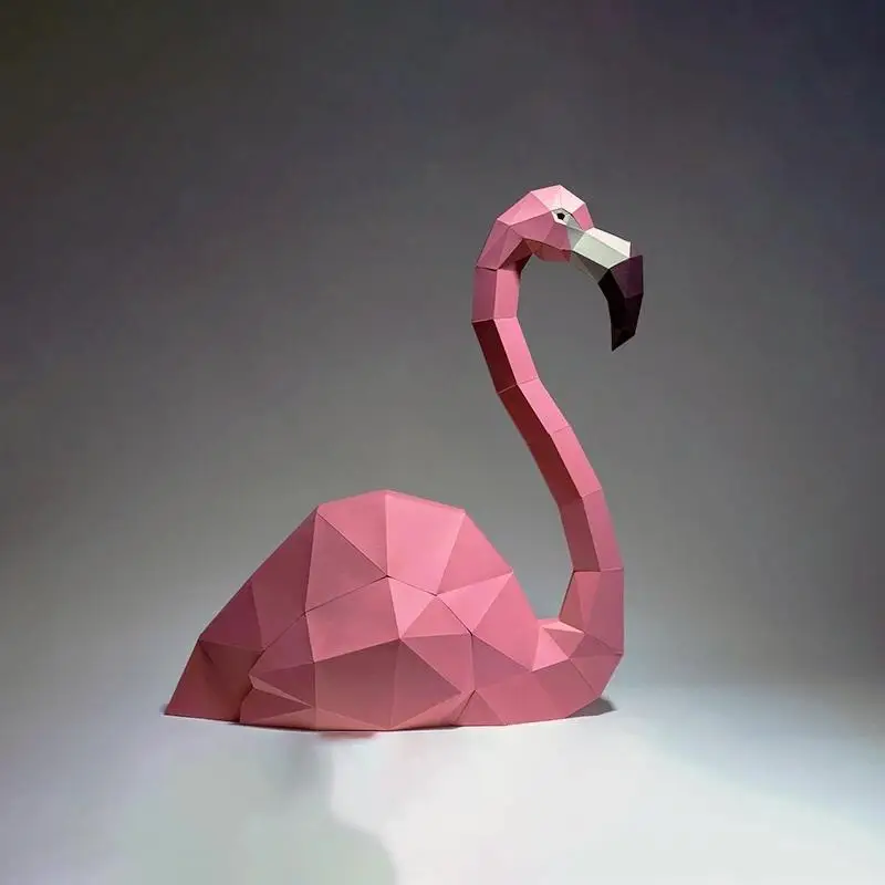 

66 см бумажная модель фламинго 3D DIY оригами домашняя прихожая художественные украшения пазлы ручной работы скульптура из бумаги реквизит подарочные игрушки
