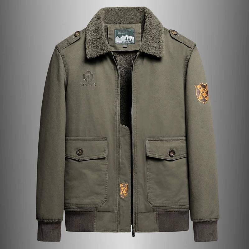 Autumn and Winter Thick Windproof and Breathable Fashion Trend Workwear Jacket Men's Thick Warm Casual Cotton Jacket Outside