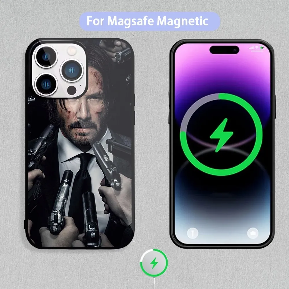 The Movie J-John W-Wick 4 Phone Case For Magnetic Inductive Charging iPhone 11 12 13 14 15 Max Pro Mini Plus Shell