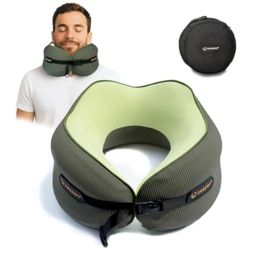 

Ergonomic Travel Neck Pillow for Airplanes Car Rides and Home Rest with Memory Foam Support Designed for Comfortable Sleep Duri