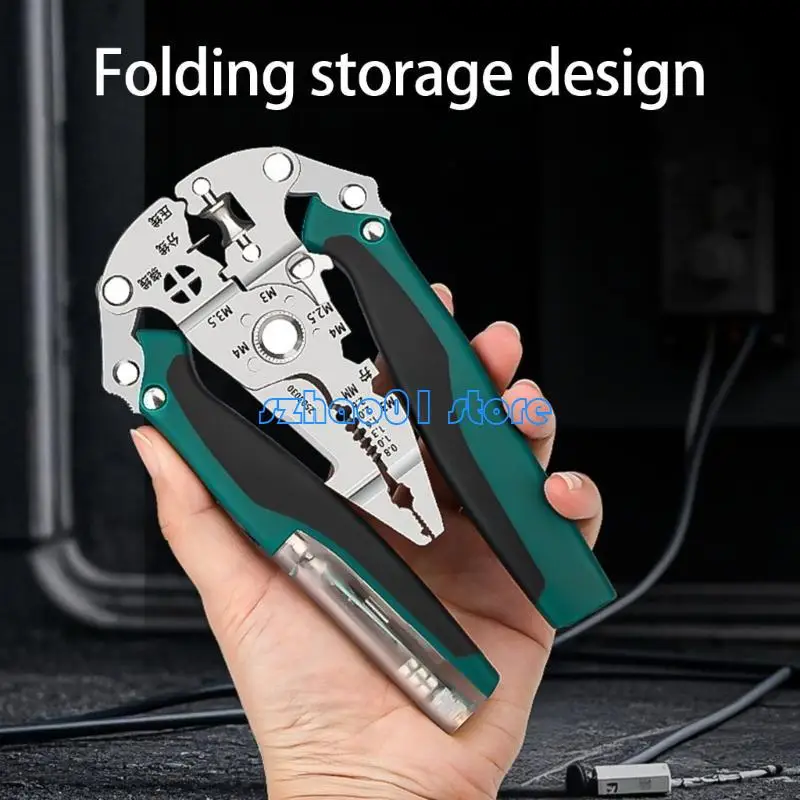 

85LA Multifunctional Wire Stripper Pliers Cable Cutter Pliers with Builts In Tester for Technicians and Hobbyists