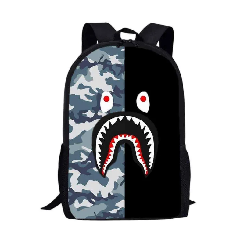 Camouflage shark elementary school schoolbag large-capacity kindergarten backpack