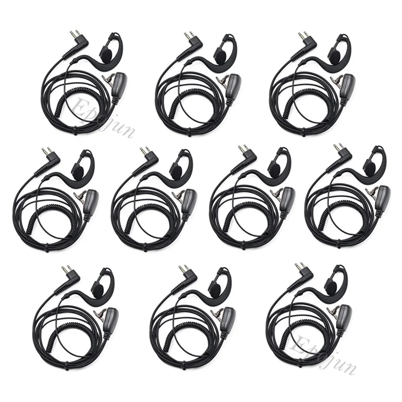 10Pcs 1-Wire Clip Ear Earpiece Mic Headset Headphone PTT for Motorola Radio EP450 CP040 CP200 CP300 DP1400 CB Radio Accessories