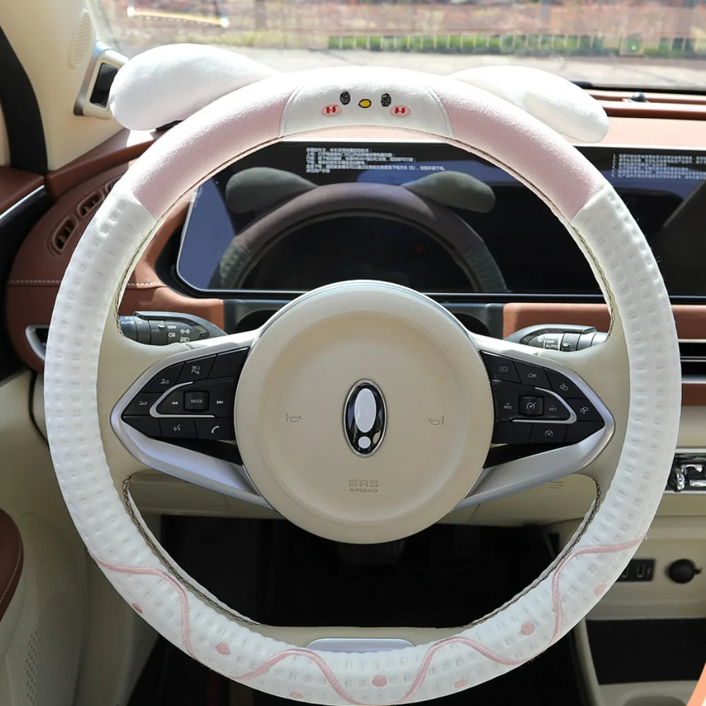 Entzückender Hasen-Lenkradbezug – Cool Touch, Happy Drive! Luftig, leicht & ultraweich, rutschfest, universell für 15 Zoll.