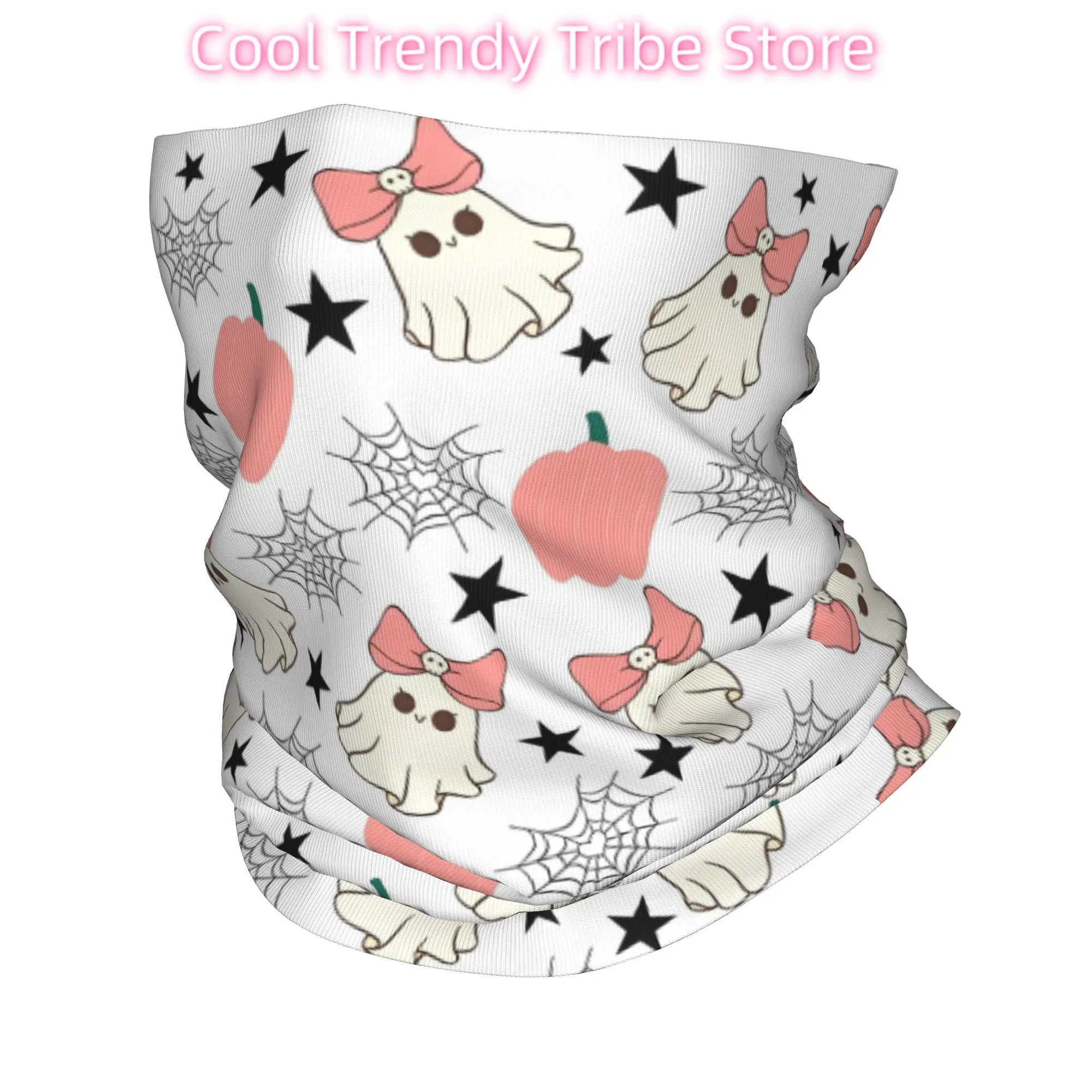 Halloween Ghosts Pumpkin Spiderwebs Bandana Neck Cover Mask Scarf Multi-use Headwear Outdoor Sports for Men Women Adult Washable
