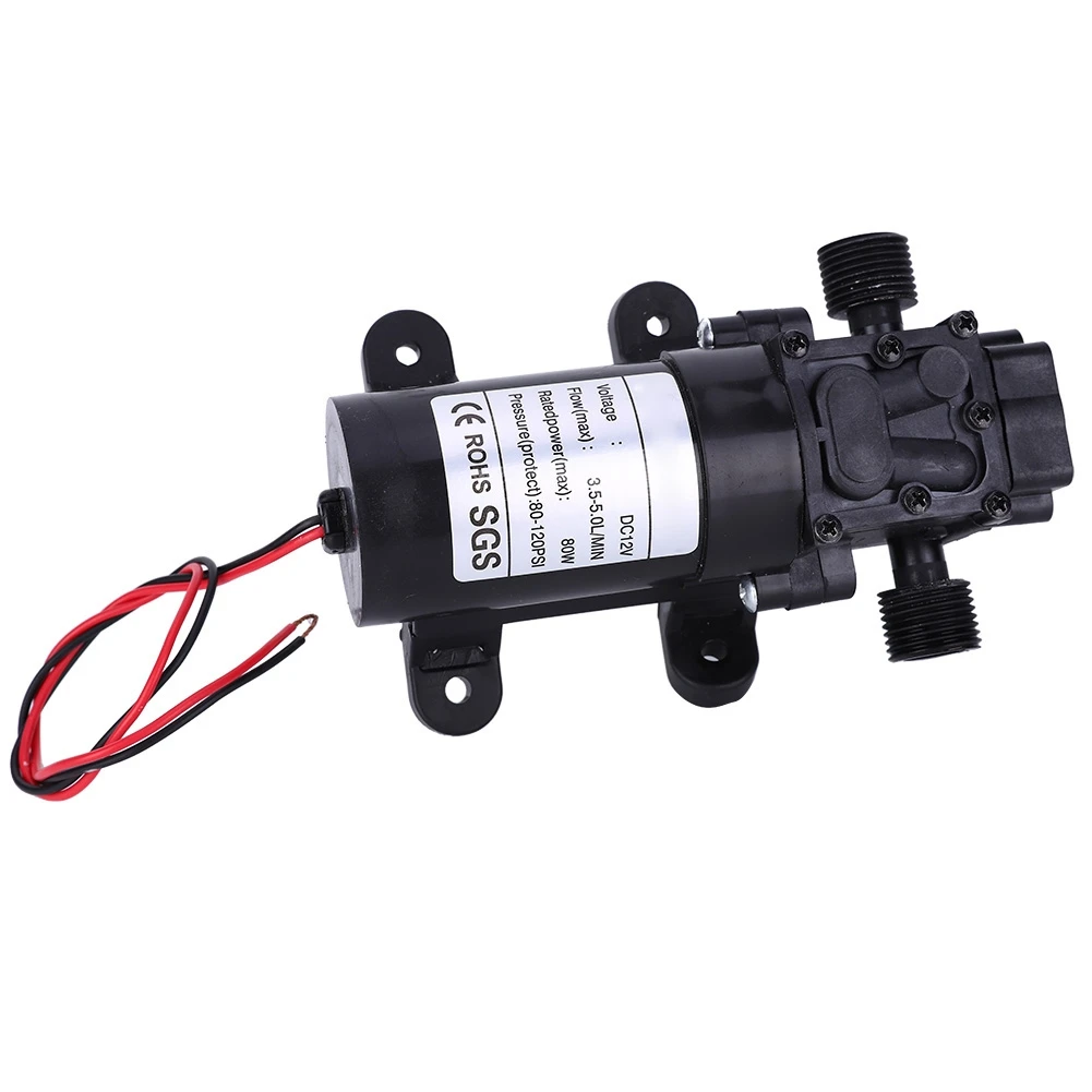 Backflow Diaphragm Pump Mini Self Priming DC12V FL3210H-80W 1/2in Right Water Outlet