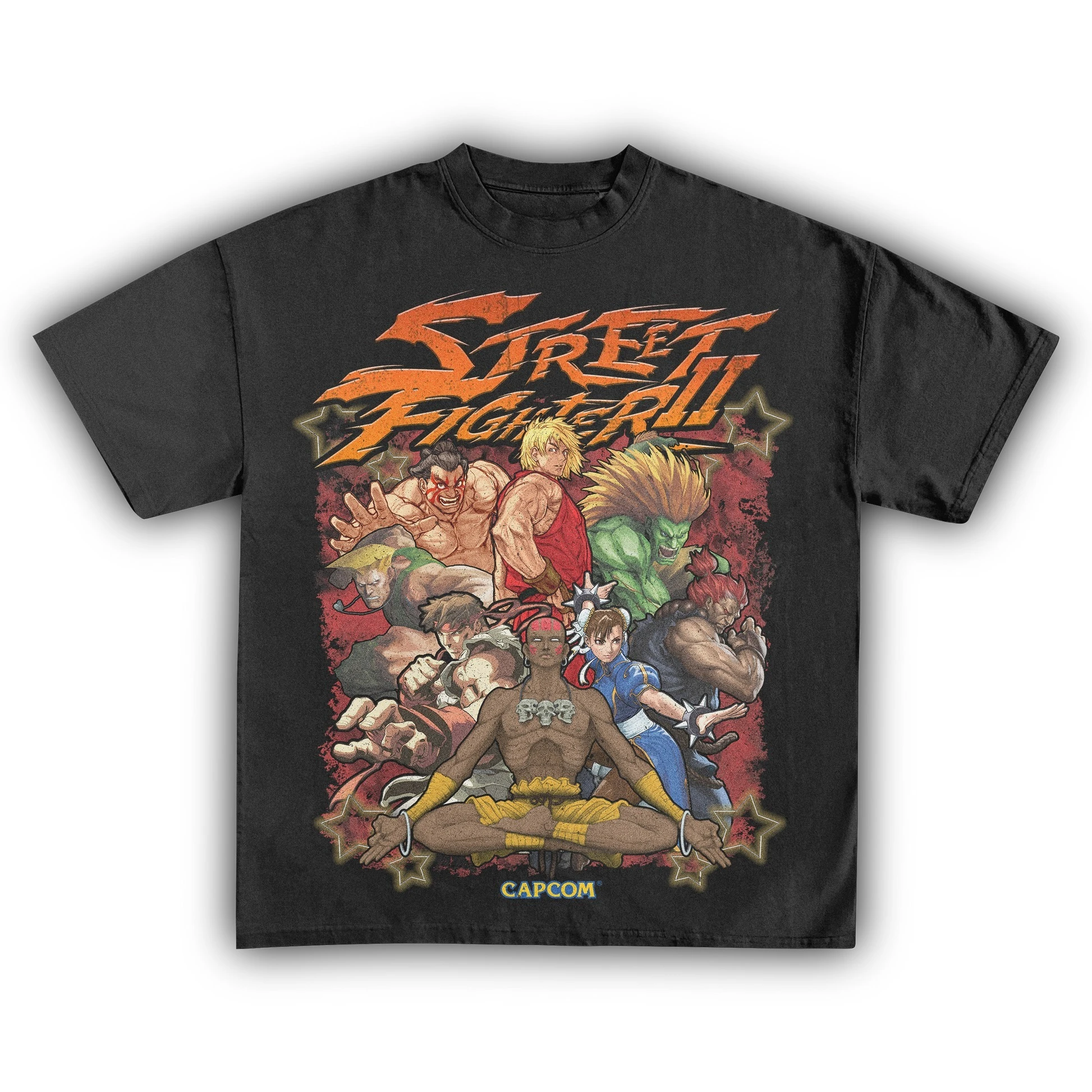 Retro Gaming Shirt - Street Fighter II Characters Graphic T-shirt