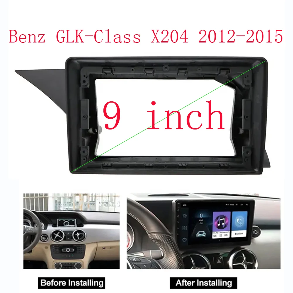 

Car Radio Stereo 2Din Fascia Frame for Mercedes-Benz GLK-Class X204 2012-2015 9 inch Screen Dashboard Panel Mount Trim Kit