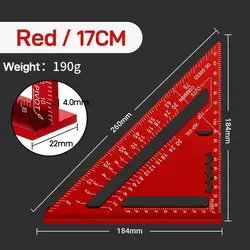 Triangolo quadrato strumento di misurazione del sistema righello quadrato in lega di alluminio Speed goniometro mitra per falegname Tri-square Line Scriber