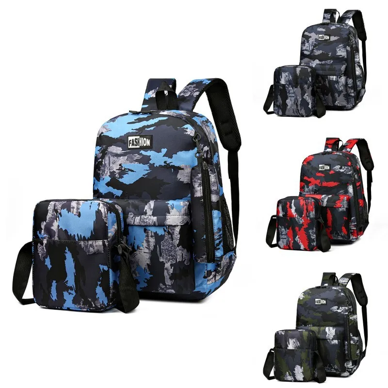 Large Capacity Backpack Outdoor Casual Travel Backpack Fashion Middle School Student Three Piece