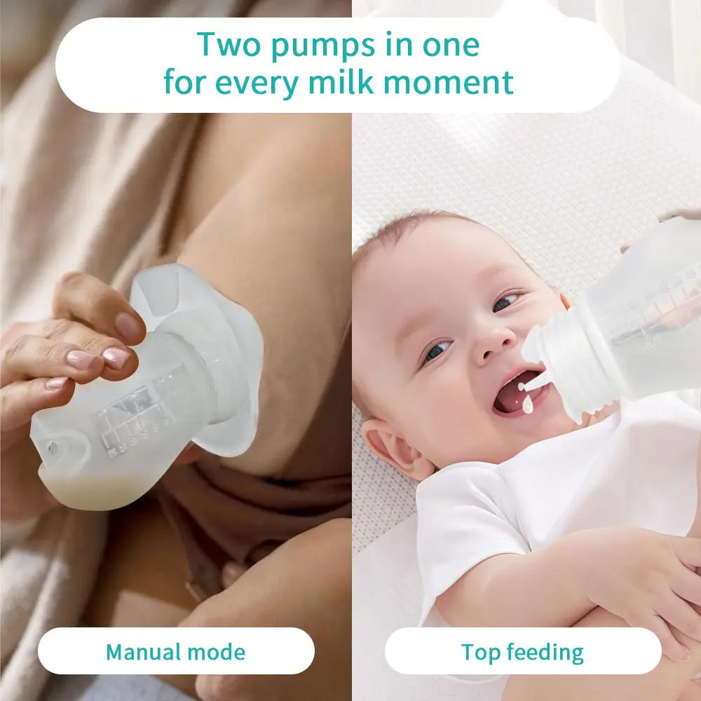Manual Silicone Breast Pump for Maternity Breast Milk Collector Two-in-One Comfortable Feeding Newborns Pumping Tool view 4