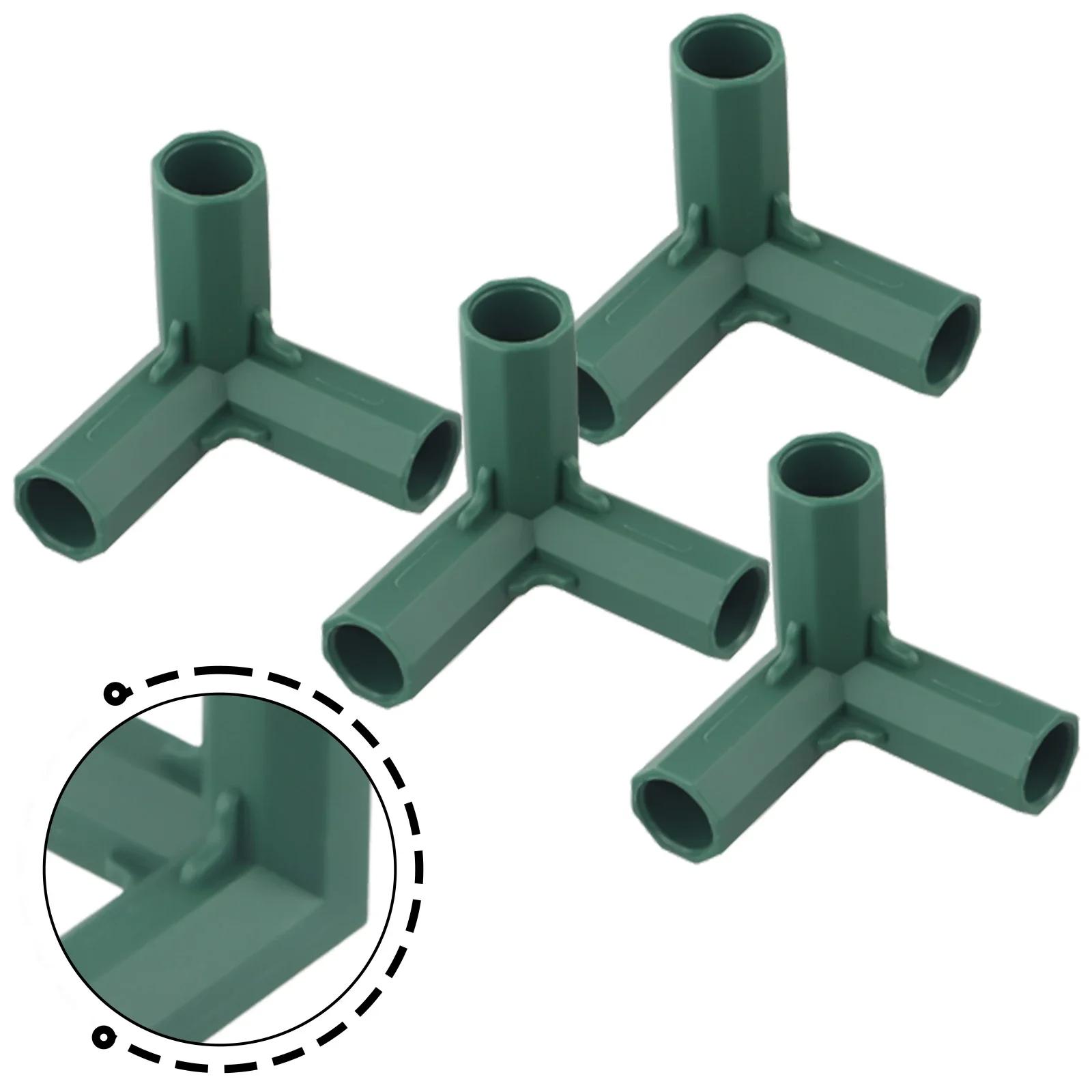 4Pcs/set 16mm Plastic Greenhouse Frame Building Connectors Green Outdoor Garden Structure Pole Joints Adapter DIY 3Way Brackets