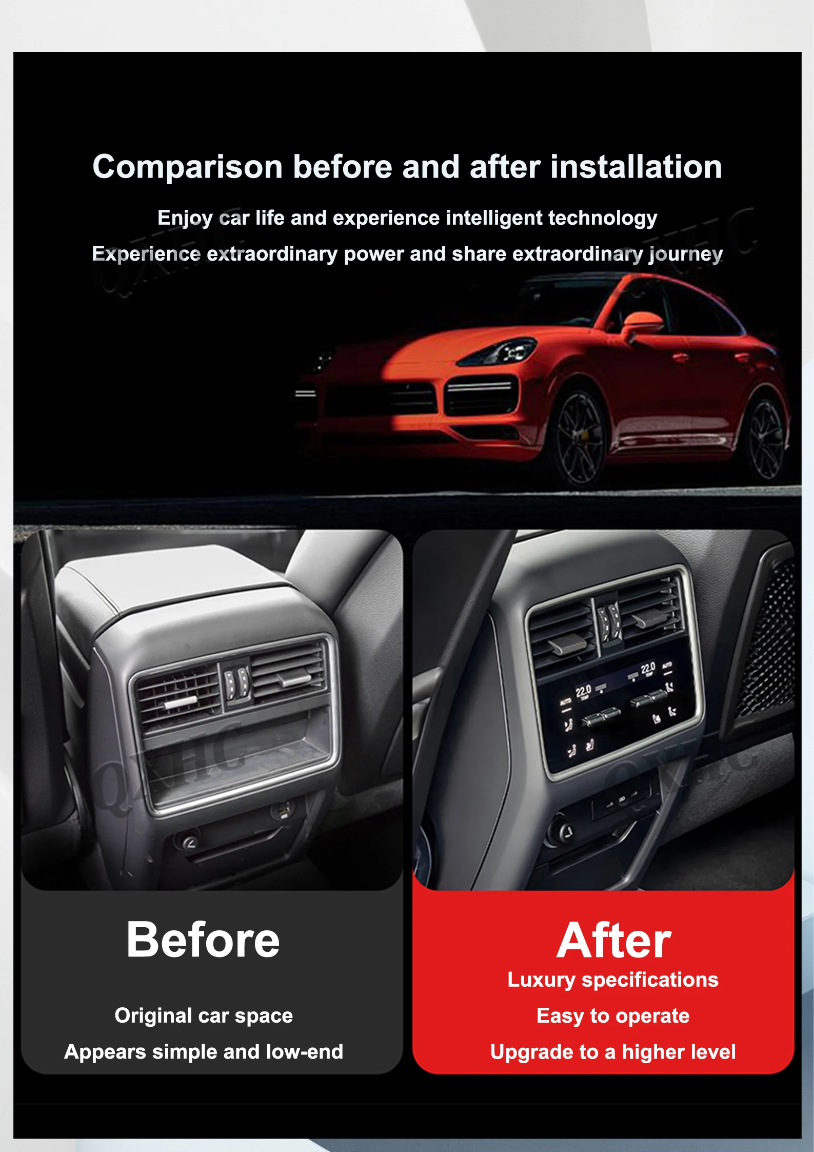 لوحة تحكم التيار المتردد الرقمية مشغل وسائط متعددة للسيارة لبورشه كايين 2024 لوحة مناخ مكيف الهواء الخلفي