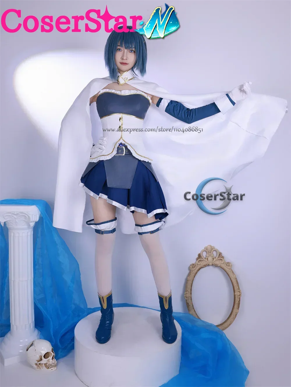 Puella Magi Madoka Magica Miki Sayaka Costume Cosplay Gioco di ruolo Comic Con Dress Ognissanti Parrucche per feste Animazione Prop