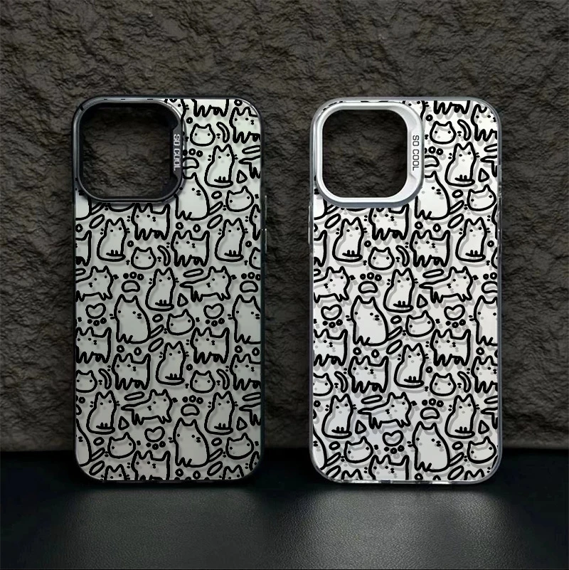 

For iPhone 17 11 15 14 13 12 16 Pro Max Case A Minimalist Line Design Cat Cover For iPhone XS Max XR X 7 8 Plus 16E 17 Air Funda